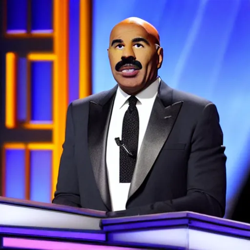 Image similar to steve harvey hosting jeopardy