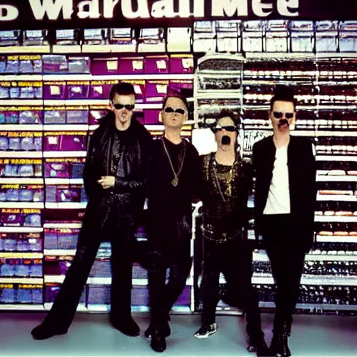 Image similar to “Depeche mode singing in Walmart”