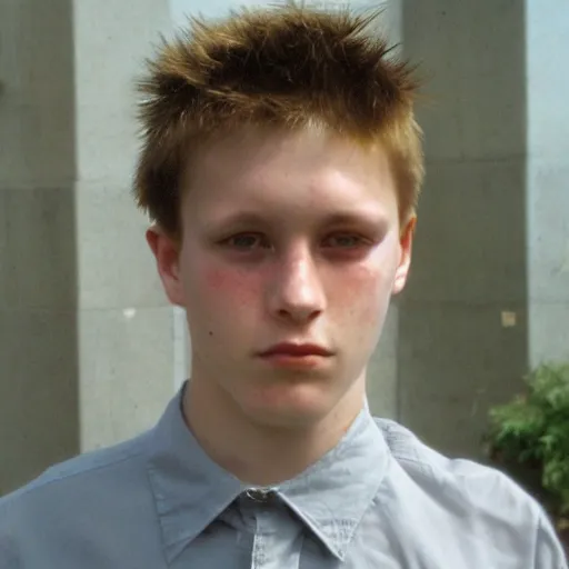 Image similar to an extremely handsome rebellious young man, 2 0 0 2 photo