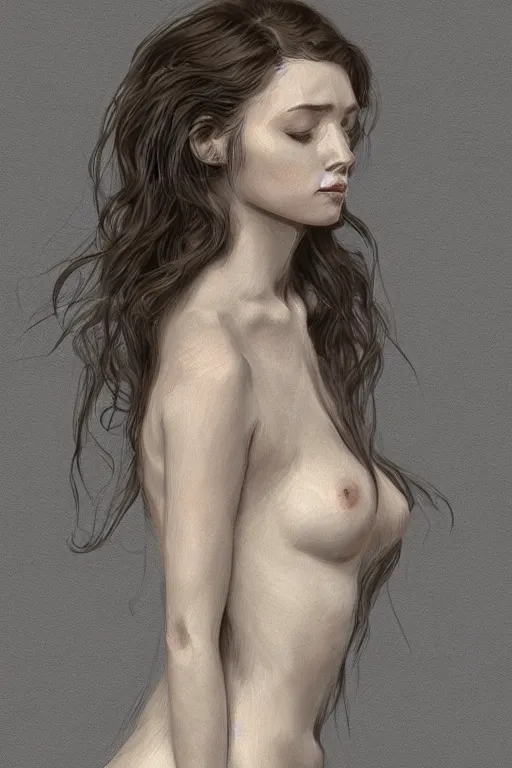 Prompt: beautiful natural coy cottagecore peasant maiden master life drawing, intricate, elegant, highly detailed, digital painting, artstation, concept art, smooth, sharp focus, illustration, art artgerm