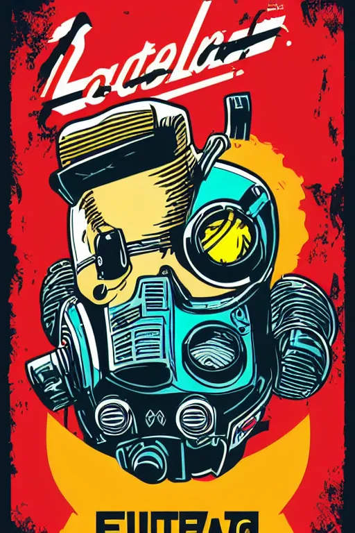 Image similar to fallout 7 6 retro futurist illustration art by butcher billy, sticker, colorful, illustration, highly detailed, simple, smooth and clean vector curves, no jagged lines, vector art, smooth andy warhol style