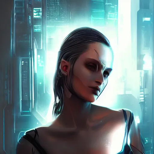 Prompt: most beautifull cyberpunk girl, portrait. symmetrical. led. high details. photorealistic. artstation trending