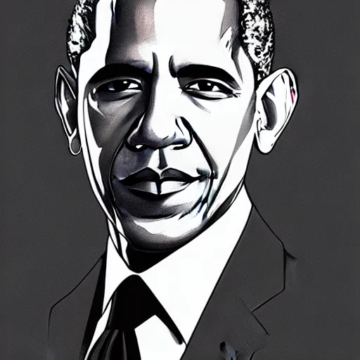 Image similar to Portrait of Obama, sketched by Rafael Albuquerque