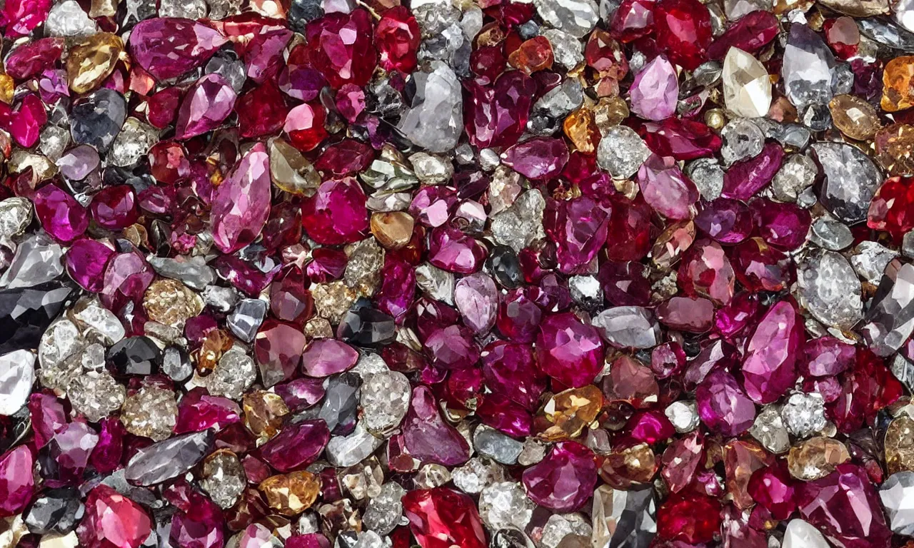 Image similar to extreme ruby gemstone maximalism