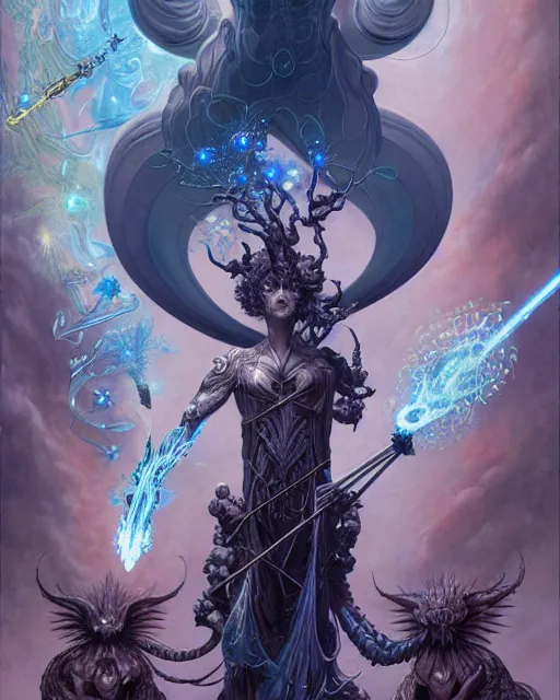 Prompt: a single wand, the ace of wands tarot card, fantasy composition made of fractals, ultra realistic, wide angle, intricate details, the fifth element artifacts, highly detailed by peter mohrbacher, hajime sorayama, wayne barlowe, boris vallejo, aaron horkey, gaston bussiere, craig mullins