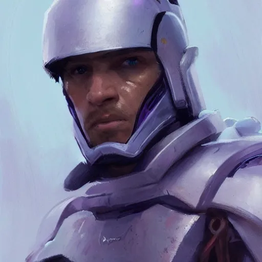 Image similar to concept art of a portrait by greg rutkowski, a soldier of the eternal empire wearing purple and white tactical gear, star wars expanded universe, smooth, sharp focus, artstation hq.