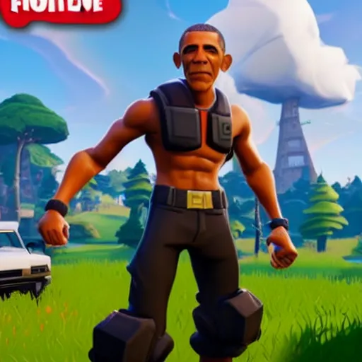 Prompt: obama as a fortnite character, unreal engine, epic