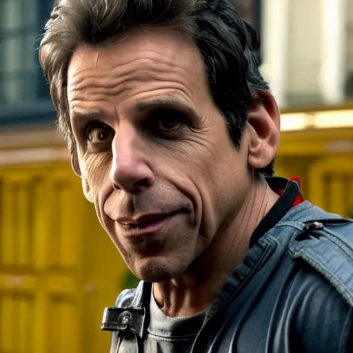 Prompt: Ben Stiller as a Ghostbuster in the movie Ghostbusters movie still 8k hdr