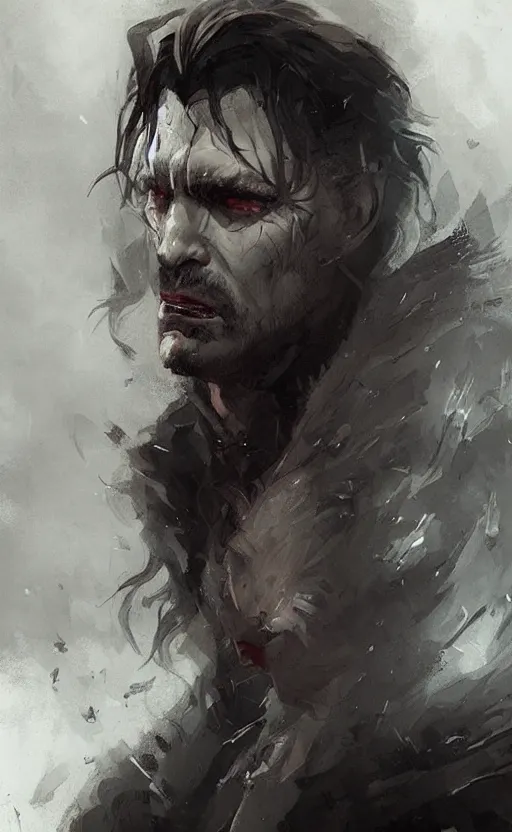 Prompt: « beautiful comic style portrait of vampire king by greg rutkowski, very detailed »