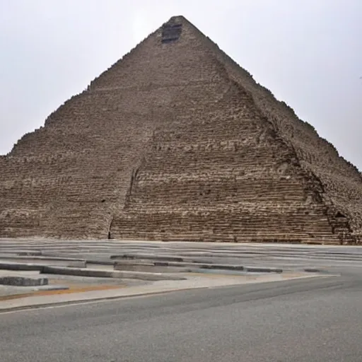 Image similar to an Egyptian pyramid in center of Tokyo