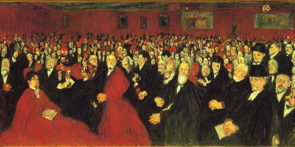 Prompt: the great judge. james ensor. ( 1 8 9 8 ) oil on canvas