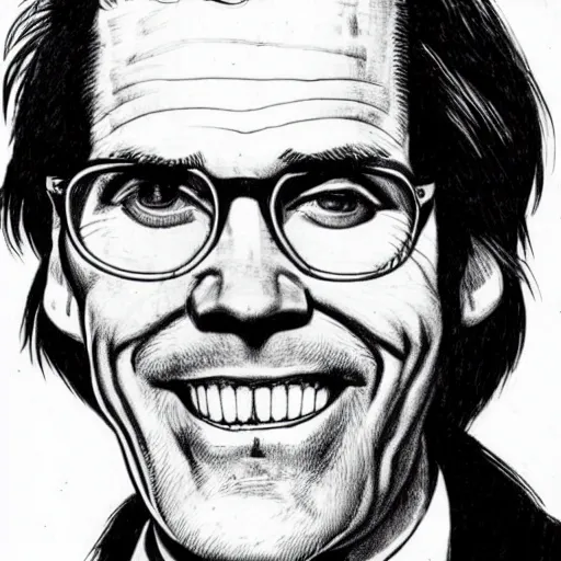 Image similar to Jim Carey drawn by Robert Crumb