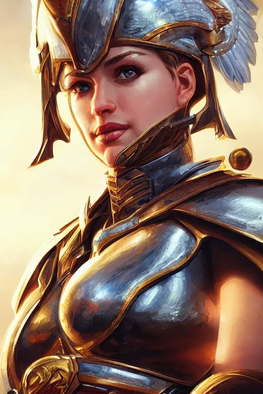 Image similar to amazon valkyrie athena, d & d, fantasy, portrait, highly detailed, headshot, digital painting, trending on artstation, concept art, sharp focus, illustration, art by artgerm and greg rutkowski and magali villeneuve