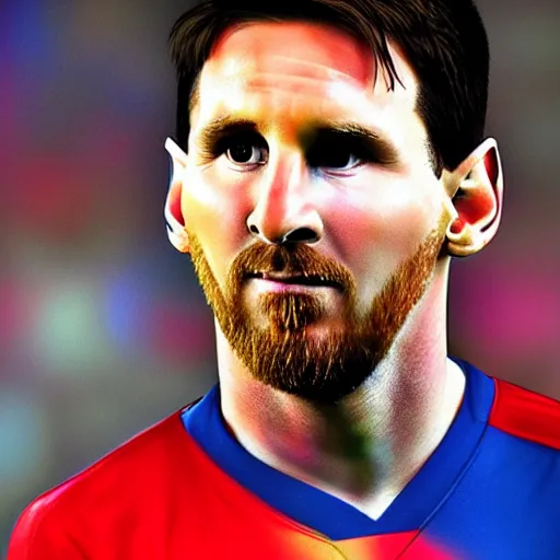 Image similar to soccer player lionel messi, realistic