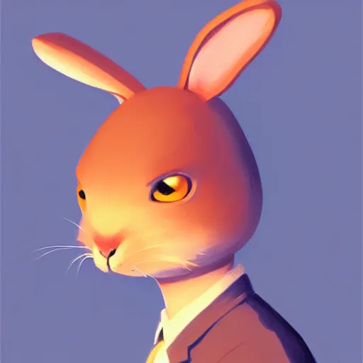 Image similar to goro fujita portrait a cute bunny by goro fujita, ilustration, concept art, sharp focus, highly detailed, artstation