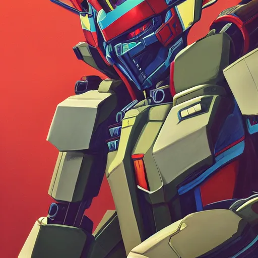 Image similar to a portrait of a stunning beautiful predator gundam pilot, with an intricate, detailed, urban inspired hiphop afro futuristic helmet, vector behance hd jesper ejsing, rhads, makoto shinkai, lois van baarle, ilya kuvshinov, rossdraws, hd, 3 2 k, ilya kuvshinov, gustav klimt