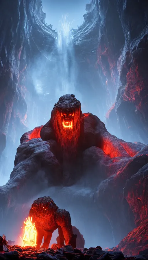 Image similar to Balrog of Moria, portrait shot, epic, cinematic lighting, Rendered Unreal Engine 5, film key art, Greg Rutkowski, Bloom, dramatic lighting