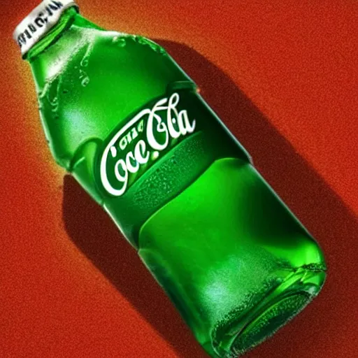 Prompt: green coca-cola