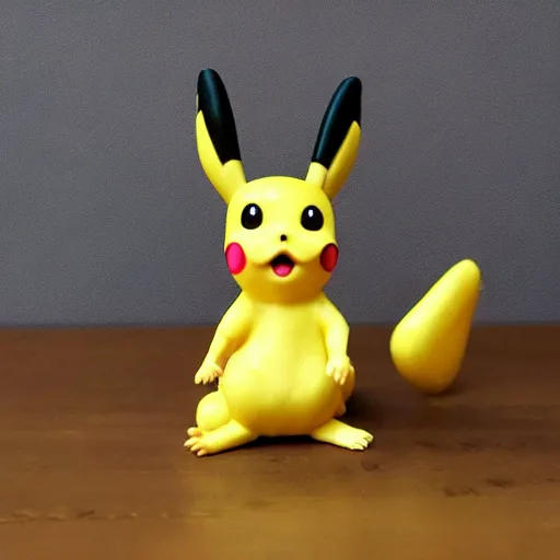 Prompt: a wax Pikachu