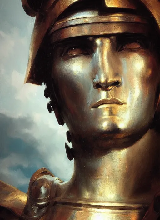 Prompt: close - up of an ancient greek character in armor, by ilya kuvshinov, by thomas lawrence, by bayard wu, trending on artstation, masterpiece