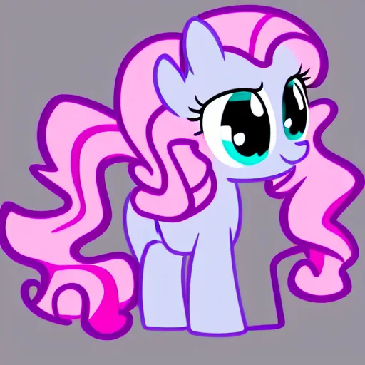 Prompt: Pinkie Pie, drawn by a professional brony artist, show-accurate, vector graphics, white background, in the style of Friendship is Magic