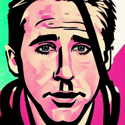 Image similar to pop art by ryan gosling