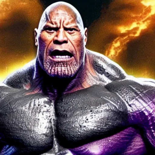 Image similar to Dwayne Johnson as Thanos