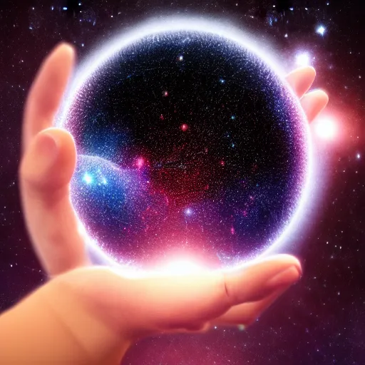 Image similar to the universe in someone's hand, 3 d render, octane, 4 k