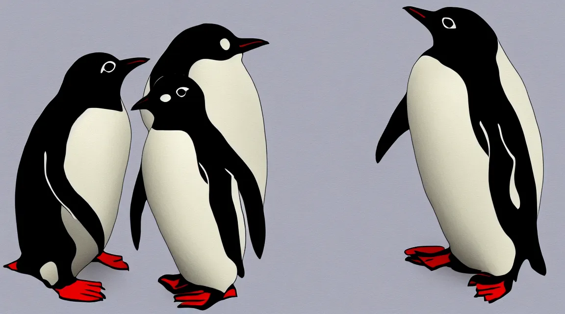 Prompt: linux tux penguin wallpaper painted by gogan