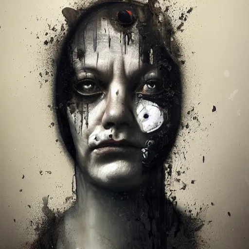 Image similar to portrait of the face of big fat old sumoringer as despair from sandman, venus of willendorf, by jeremy mann, by gregory crewdson, by bastien lecouffe deharme, by russ mills, sad face, topknot, black hair, mourning, black eyes, white room, soft lightning, high detailed, 8 k