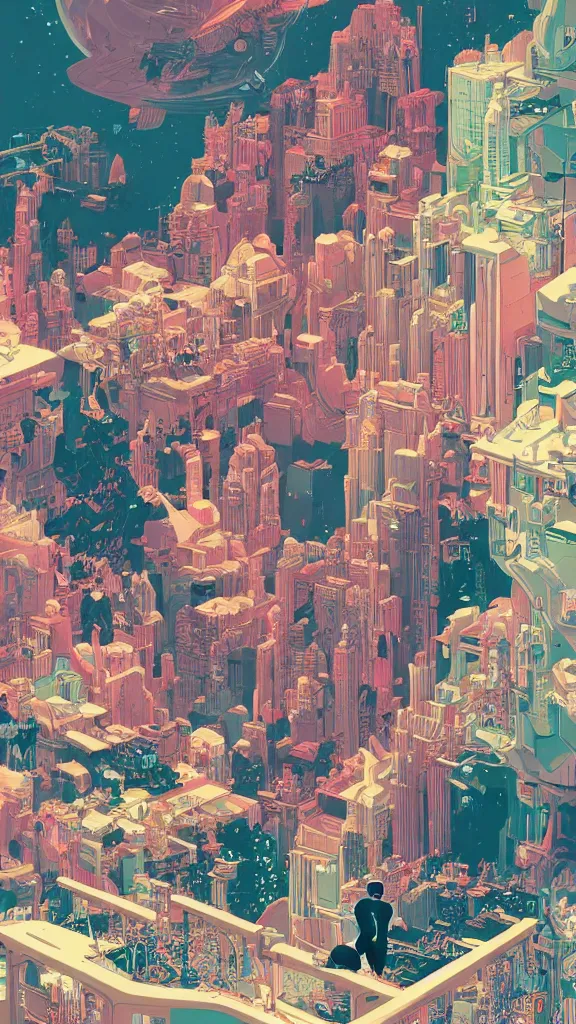 Prompt: Awesomeland, Intricate ultradetailed illustration by Tomer Hanuka, by Victo Ngai, by James Gilleard, by Beeple