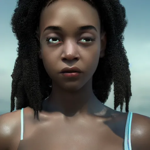 Prompt: stunning, coherent, impressive, detailed still of black girl, follow shot, 3d, in the style of pixar, comic book style, 3d, highly detailed, sharp focus, bokeh, depth of field, 16k resolution, Unreal Engine 5, coherent, cinematic lighting, photorealistic, by Zhang Jingna