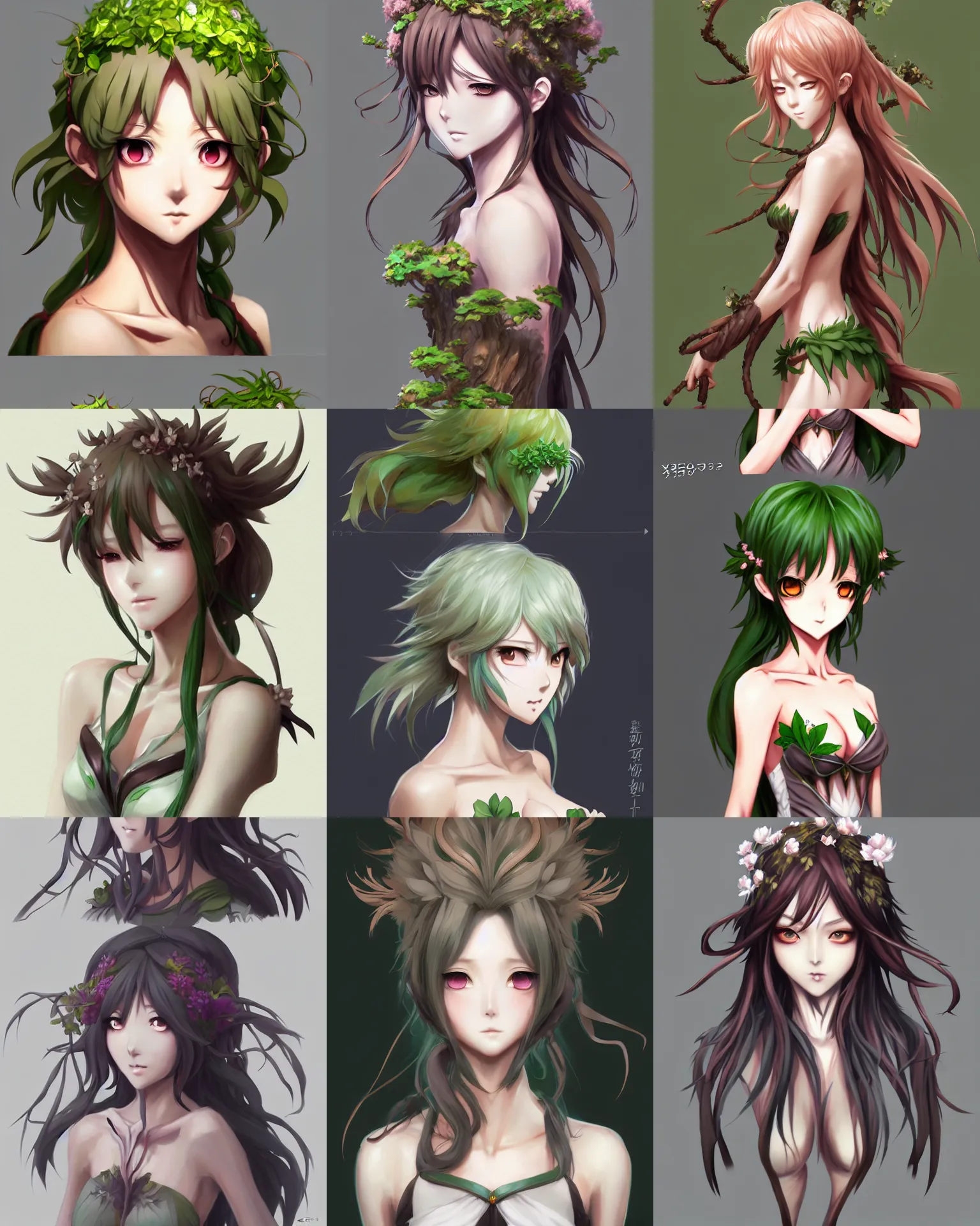 Prompt: character concept art of an anime dryad | | cute - fine - face, pretty face, realistic shaded perfect face, fine details by antilous chao, stanley artgerm lau, sakimichan, hye rim, yunpong, juyoung kim, kang heewon, and eunyoung, trending on artstation