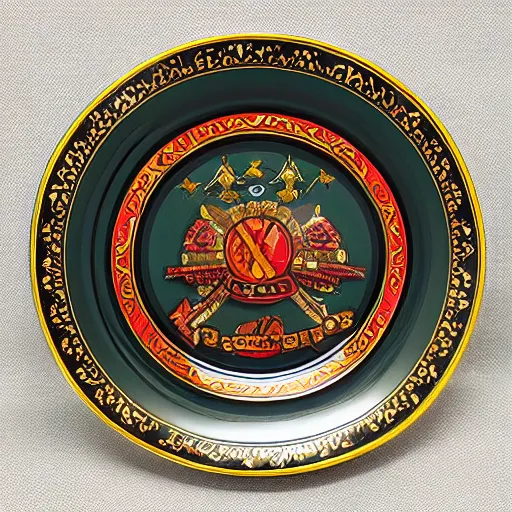 Prompt: commander ceremonial plate