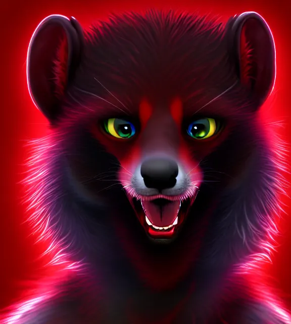 Image similar to furry - male - red - black - weasel - chaos theorist - fursona uhd ue 5 visual novel pc game expressions, photorealistic