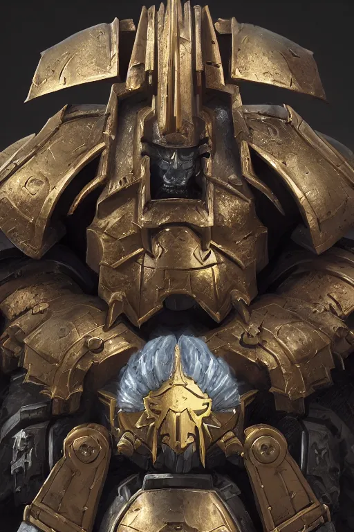 Image similar to armor portrait heros warhammer 4 0 k horus heresy fanart - the primarchs emperor by johannes helgeson animated with vfx concept artist & illustrator global illumination ray tracing hdr fanart arstation zbrush central hardmesh 8 k octane renderer comics stylized