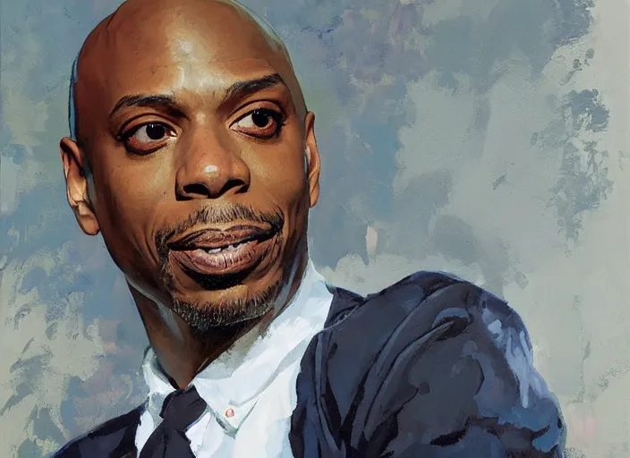 Image similar to a highly detailed beautiful portrait of dave chappelle by gregory manchess, james gurney, james jean