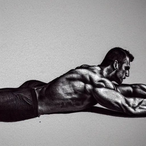 Image similar to sketch of a man doing situps