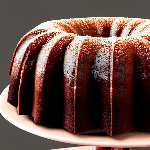 Prompt: portrait of a glazed bundt cake on a cake stand shaped like a woman\'s body, digital art, cinematic, ultradetail, 8k, trending on artstation