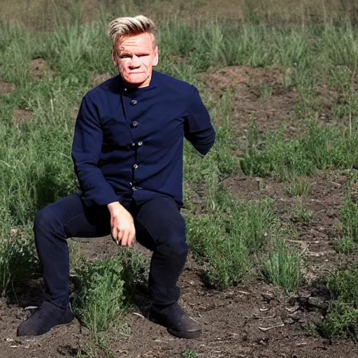 Prompt: gordon ramsay eating the earth