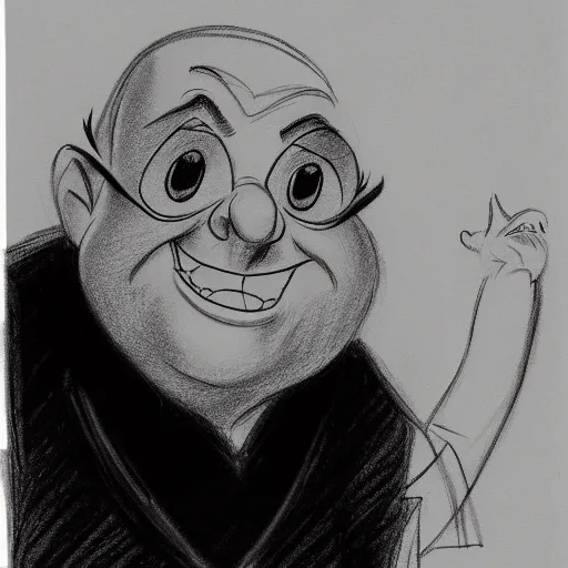 Image similar to milt kahl pencil sketch of danny devito