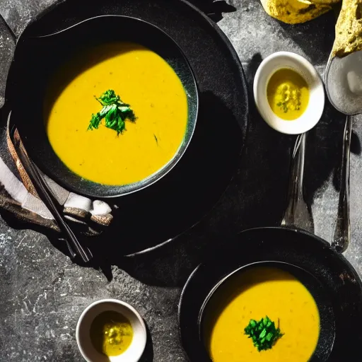 Image similar to photo of yellow soup