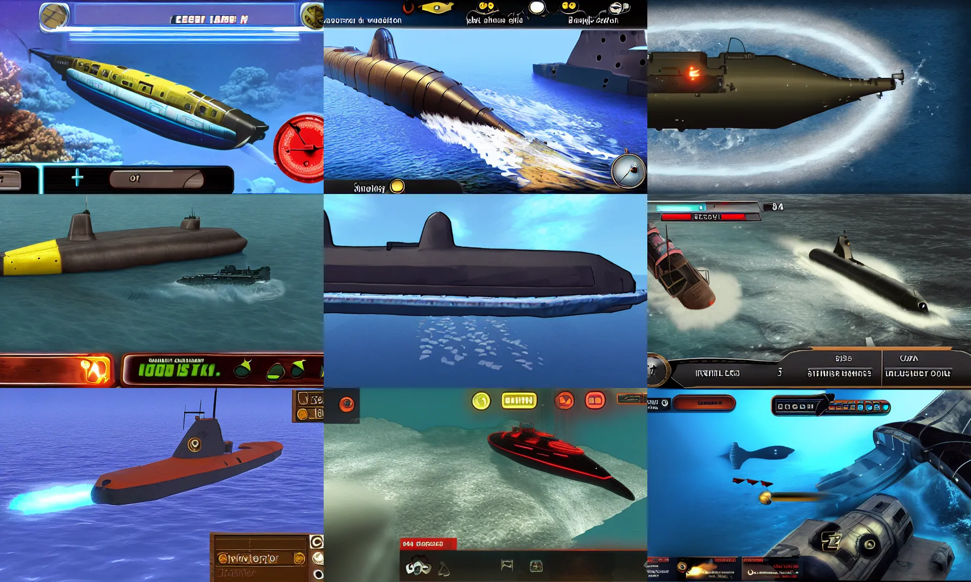 Prompt: Submarine, screenshot from 'Silent Hunter 5'