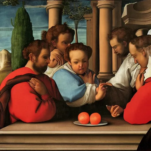 Image similar to a painting of the Koolaid meme by Agnolo Bronzino