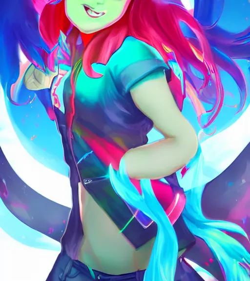 Image similar to ! dream humanized rainbow dash rocking out, art by stanley lau, artgerm, rossdraws, ross tran, sakimichan, cyarine, beautiful art