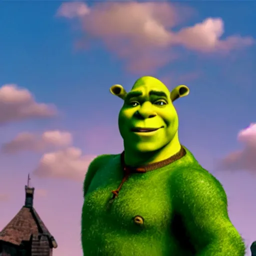Prompt: film still of Shrek in The Matrix, full-shot, 4k