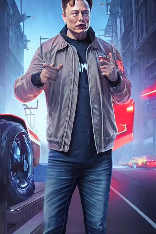 Image similar to elon musk as marty mcfly near cybertruck, realistic portrait, symmetrical, highly detailed, digital painting, artstation, concept art, smooth, sharp focus, illustration, cinematic lighting, art by artgerm and greg rutkowski and alphonse mucha