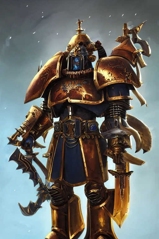 Image similar to armor portrait heros warhammer 4 0 k horus heresy fanart - the primarchs emperor by johannes helgeson animated with vfx concept artist & illustrator global illumination ray tracing hdr fanart arstation zbrush central hardmesh 8 k octane renderer comics stylized