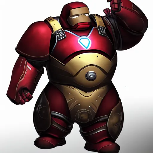 Prompt: Baldurs gate profile picture of morbidly obese Ironman
