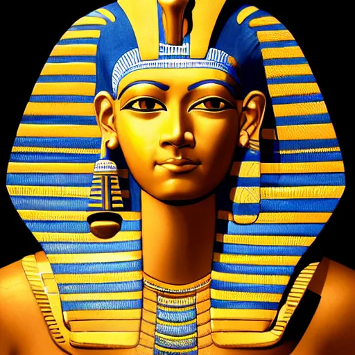 Image similar to Portrait of Egyptian God Osiris with infinite rays of consciousness emitting from his third eye concept art by George Stubbs, highly detailed, ultra detailed, ultra realistic, trending on artstation